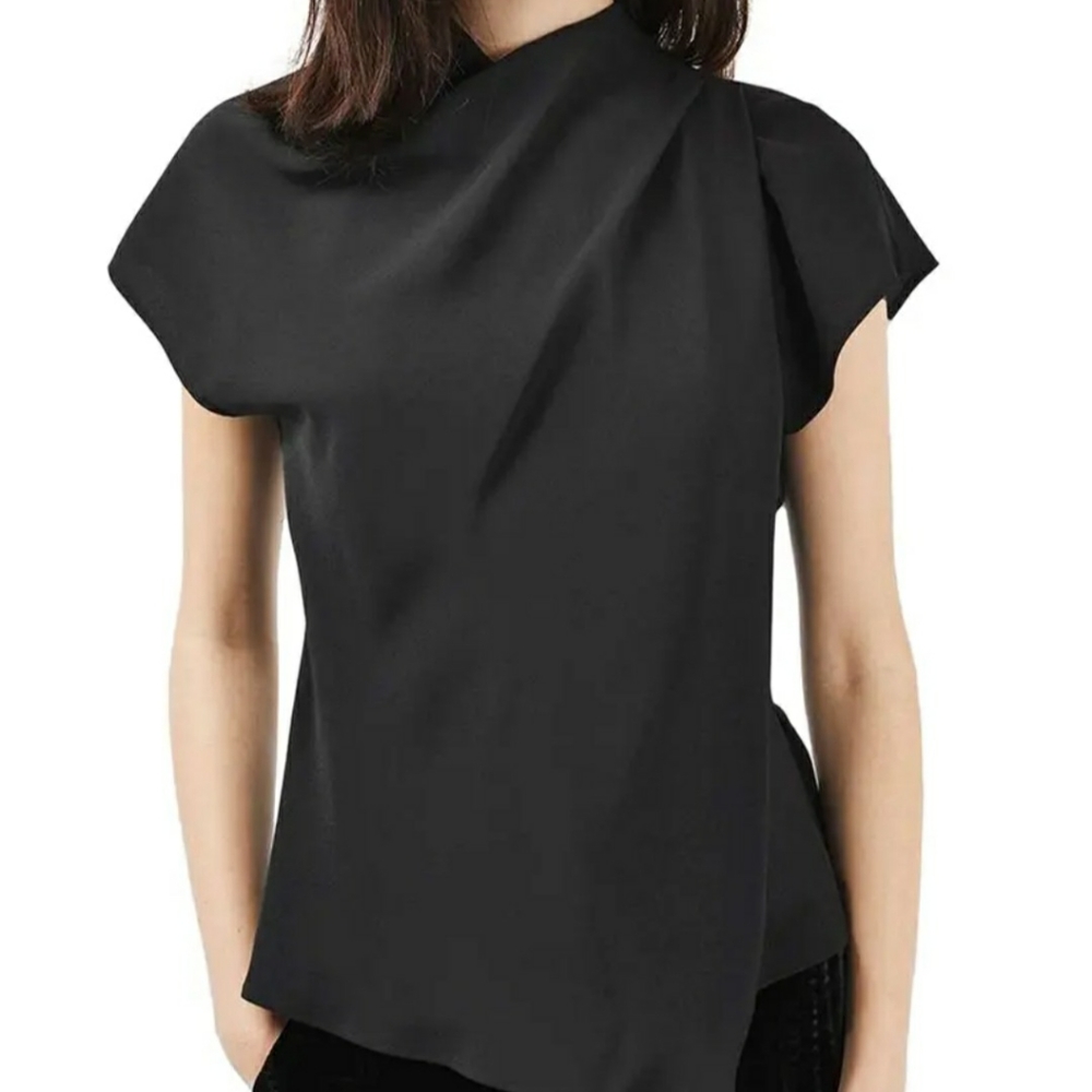 Topshop Oragami Top/Blouse Black Size 4